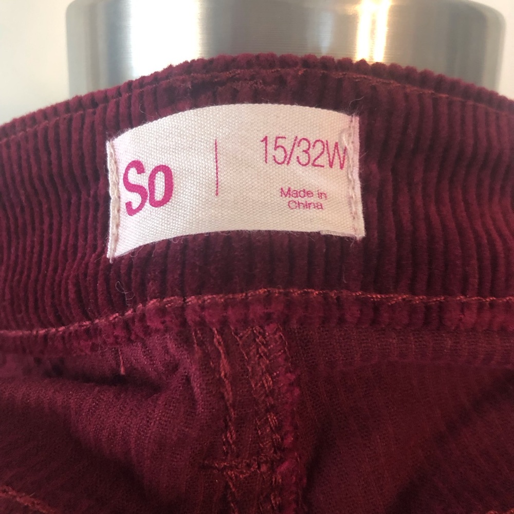 Dark red velvet corduroy mini skirt